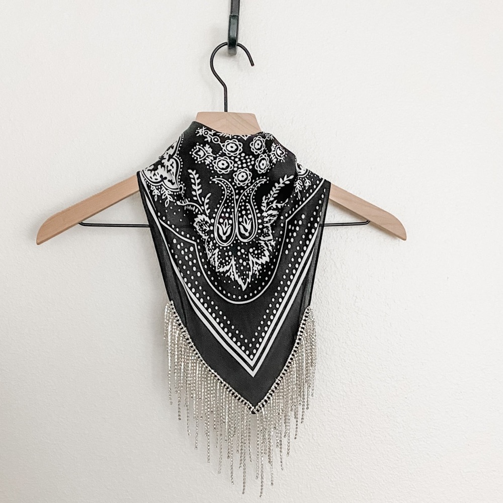 New Rhinestone Fringe Scarf